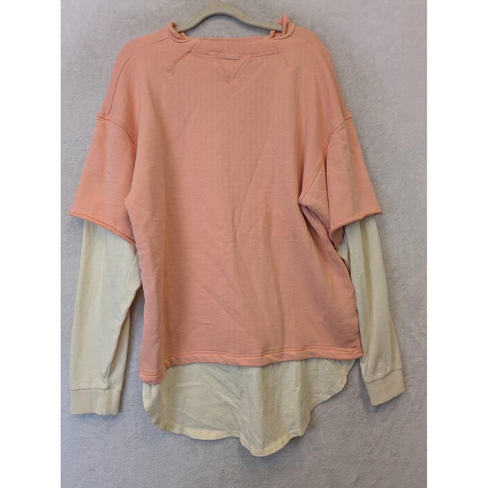 NEW We The Free Sweatshirt‎ Women's S Peach Double Layer Long Sleeve